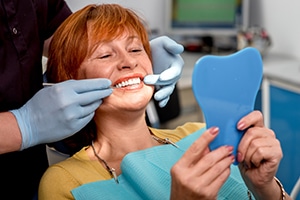 woman getting dentures