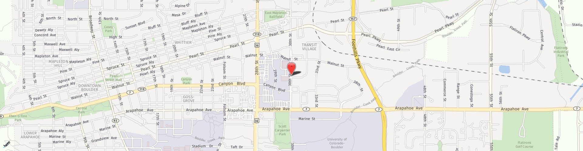 Location Map: 1810 30th Street Boulder, CO 80301
