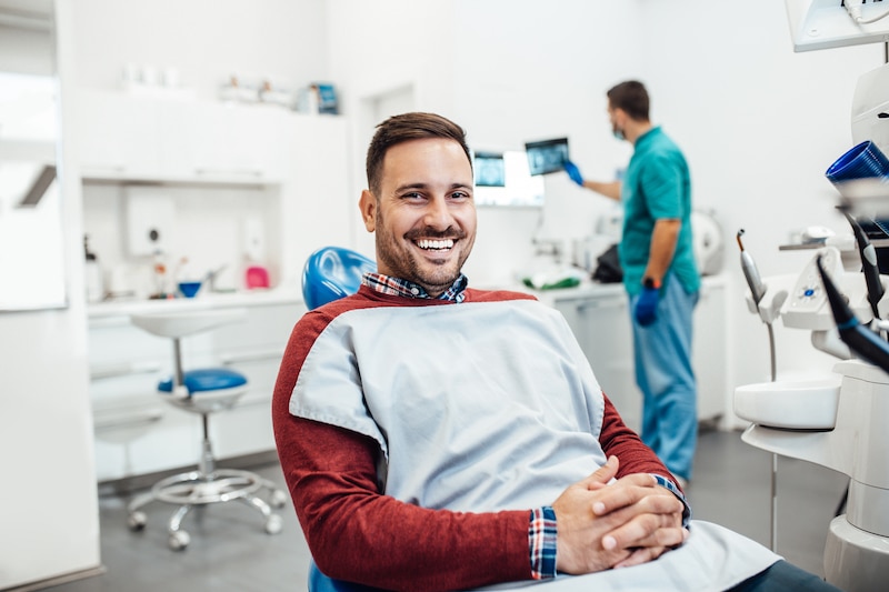 Man having dental treatment for TMJ in Boulder